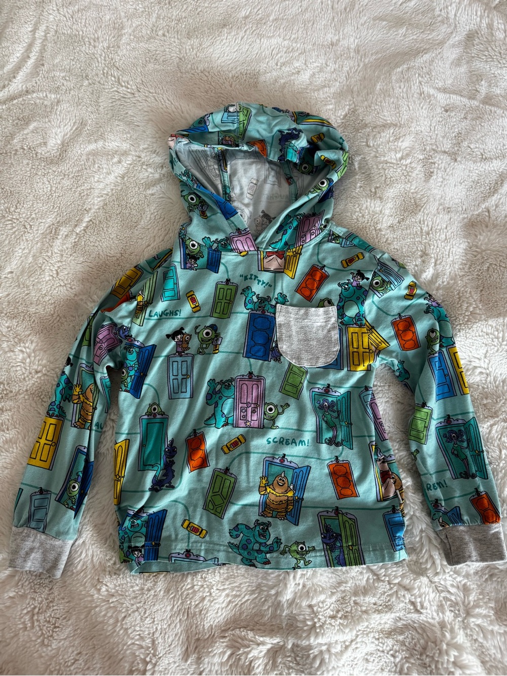 Little Sleepies Monsters Inc. Hooded Long Sleeve Shirt 3T